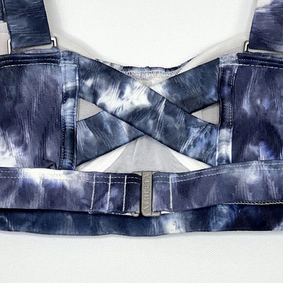 Athleta Tie Dye Bikini Lycra UPF 50+ Adjustable Underwire Blue White 34 B C - Picture 4 of 10